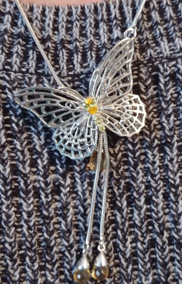 Silver Butterfly Necklace - Picture 2 of 2